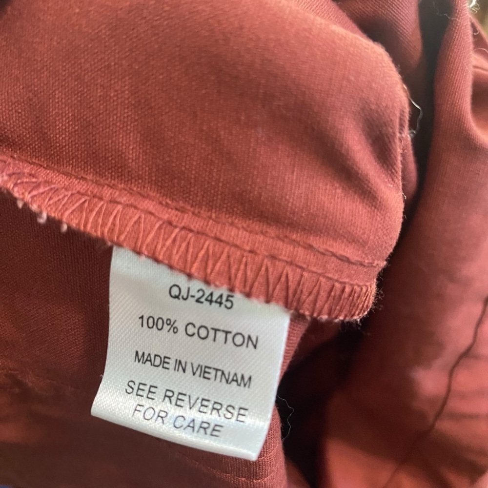 Zenana Outfitters Burnt Orange Hooded Cinch Waist Utility Vest Size Medium - Picture 5 of 6